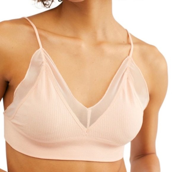 Free People Other - NEW! FREE PEOPLE INTIMATELY nude charlee  yoga sports bikini bralette mesh bra